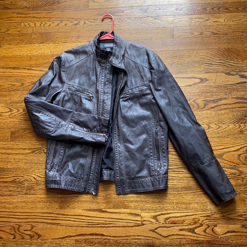 Kenneth Cole Leather Biker Jacket.